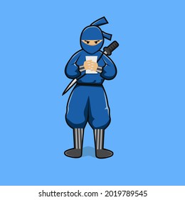 süße Ninja-Cartoon mit Schwert