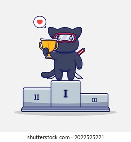 Cute ninja cat win a contest