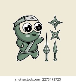 Cute Ninja Character Illustration vector design