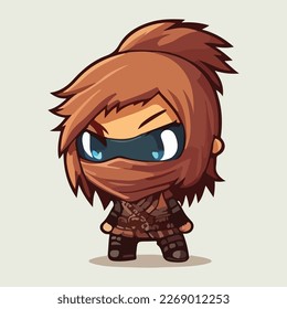 cute ninja chibi style vector art