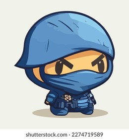 cute ninja chibi style vector art