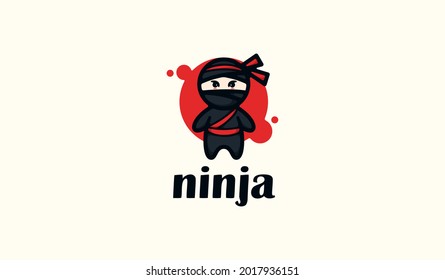 Cute ninja logo, playful ninja logo, playful logo