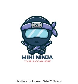 Cute Ninja Logo Vector Design