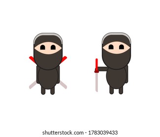 Cute Ninja Mascot Character Design