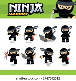 Vector de diseño de mascota de Ninja