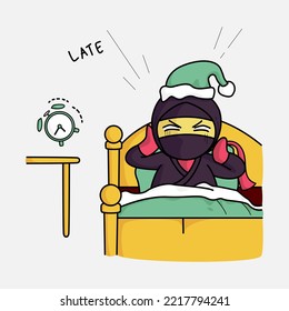 Cute ninja in school activity. Subject school design vector.
