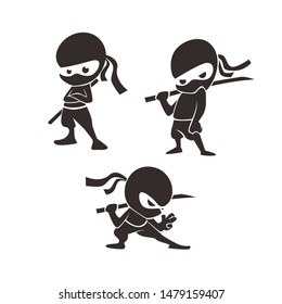 Cute Ninja Silhouette Character Design