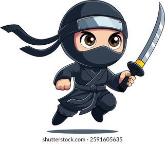 Cute Ninja with a Sword