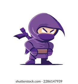 Icono del logotipo del guerrero de ninja de Cuadros Icono de Ilustración vectorial