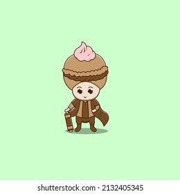 cute ninja wearing cake costume