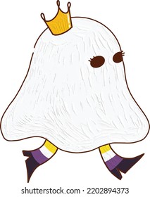 Cute Non Binary Gender Boo Ghost