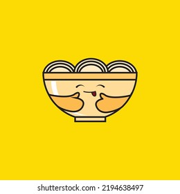 cute noodle bowl vector illustration.