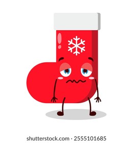 cute nope expression of Christmas sock cartoon character