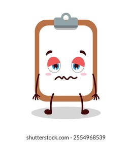 cute nope expression of clipboard cartoon character