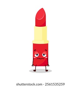 cute nope expression of lipstick cartoon character
