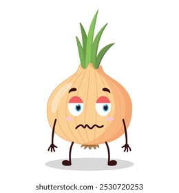 cute nope expression of onion cartoon character