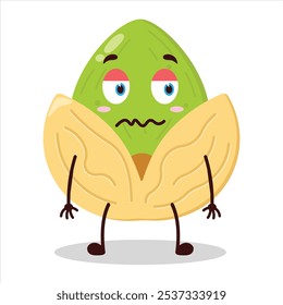 cute nope expression of pistachio character