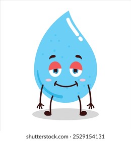 cute nope expression of water drop cartoon character