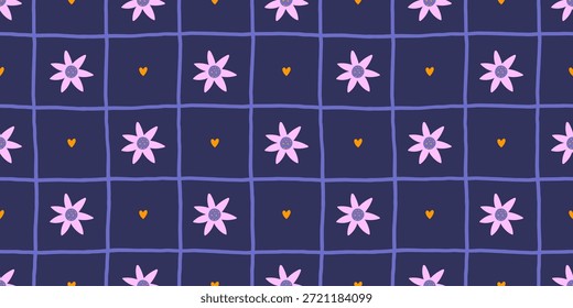 Padrão de flores nórdico bonito combinando folhas e flores em um design equilibrado e moderno. Funciona bem para papel de parede, coleções de tecido e gráficos de superfície de verão.