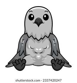 Cute northern mockingbird cartoon sitting