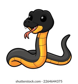 Cute northern ringneck snake cartoon
