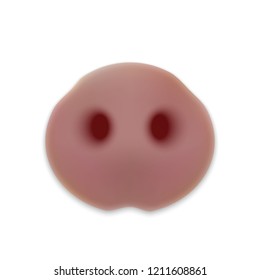 Cute nose of pig. head of little Piggy. Vector illustration