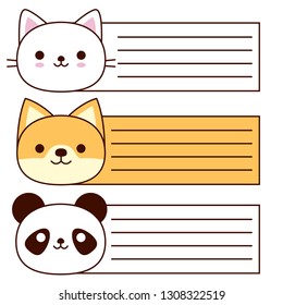 Cute note collection with cute animal