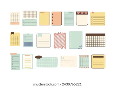 Cute Note Journal Illustration Set