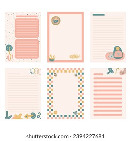 diseño de ilustraciones de papel de nota lindo listo para imprimir