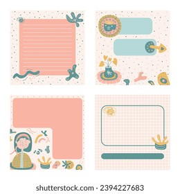 cute note paper illustration design ready to print