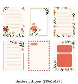 diseño de ilustraciones de papel de nota lindo listo para imprimir