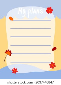 Cute note paper, write memo and write plan for reminder. Vector design suitable for multiple purpose