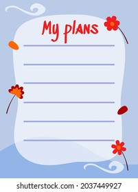 Cute note paper, write memo and write plan for reminder. Vector design suitable for multiple purpose