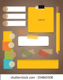 Cute note papers, Elementos de trabajo de negocios para el diseño web , aplicaciones móviles, redes sociales.