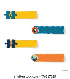 Cute note papers, Elementos de trabajo de negocios para el diseño web , aplicaciones móviles, redes sociales. Diseño plano moderno concepto de ilustración vectorial.