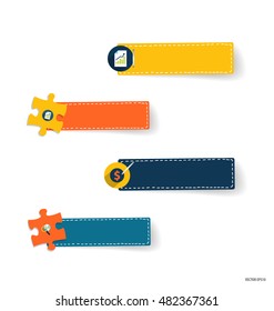 Cute note papers, Business working elements for web design , mobile applications, social networks. Modern Flat design vector illustration concept.