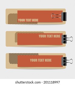 Cute note papers, ready for your message. Vector illustration.