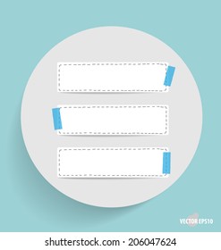 Cute note papers, ready for your message. Vector illustration.