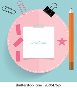 Cute note papers, ready for your message. Vector illustration.