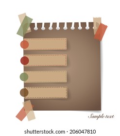 Cute note papers, ready for your message. Vector illustration.