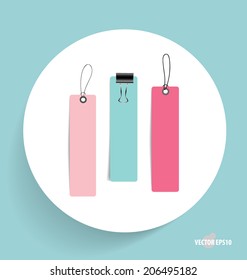 Cute note papers, ready for your message. Vector illustration.