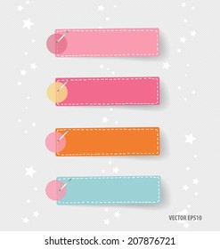 Cute note papers, ready for your message. Vector illustration.