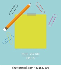 Cute note papers, ready for your message. Vector illustration.