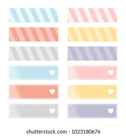 Cute Note Papers, Template for Scrapbooking, Vector Illustration