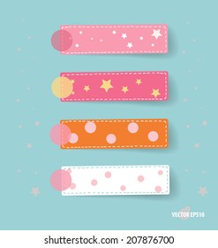 Cute note papers. Vector illustration.