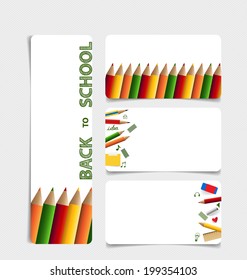 Cute note papers, welcome back to school. Vector illustration.