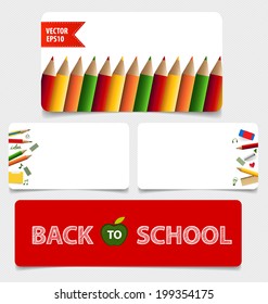 Cute note papers, welcome back to school. Vector illustration.