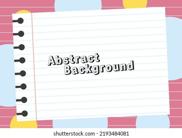 cute notebook background design vector 