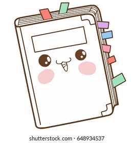 Cute notebook cartoon character vector design