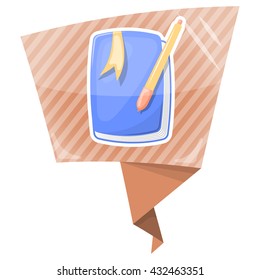 Cute notebook colorful icon